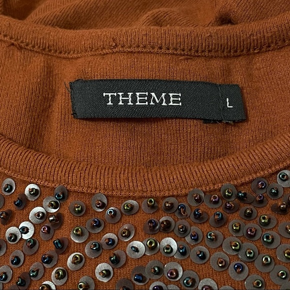 THEME🍂Beaded Beauty Copper Sweater Tunic/Dress Sz L - Picture 7 of 8